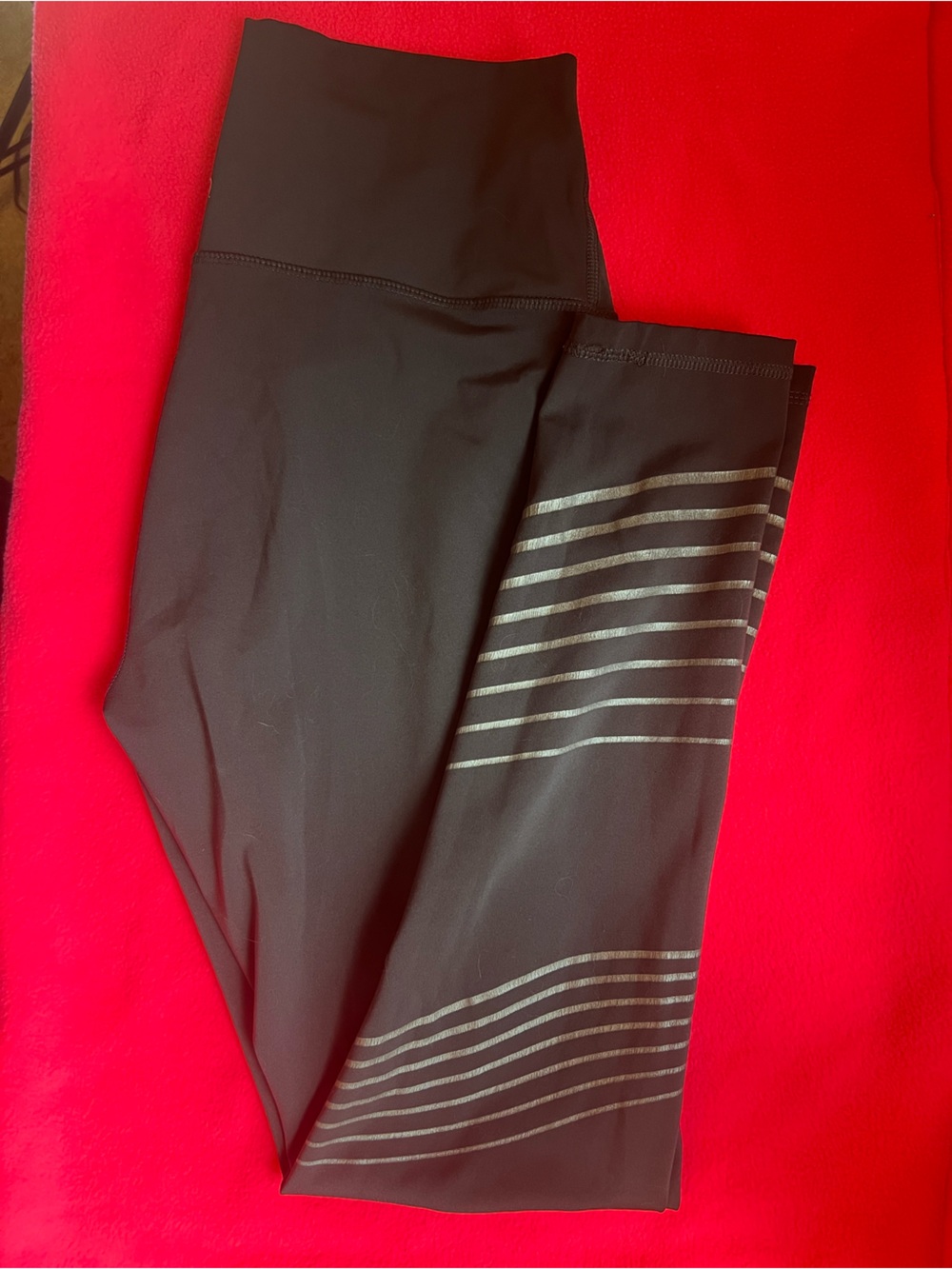 Grey Active Leggings with Metallic Stripe Detail